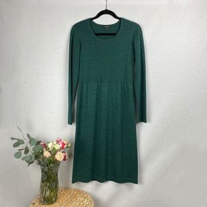 J PETERMAN SWEATER DRESS MERINO WOOL GREEN - L